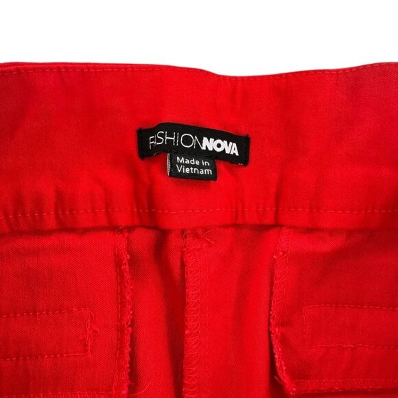 Womens Red Slim-Fit Pants Size L - Picture 8 of 8